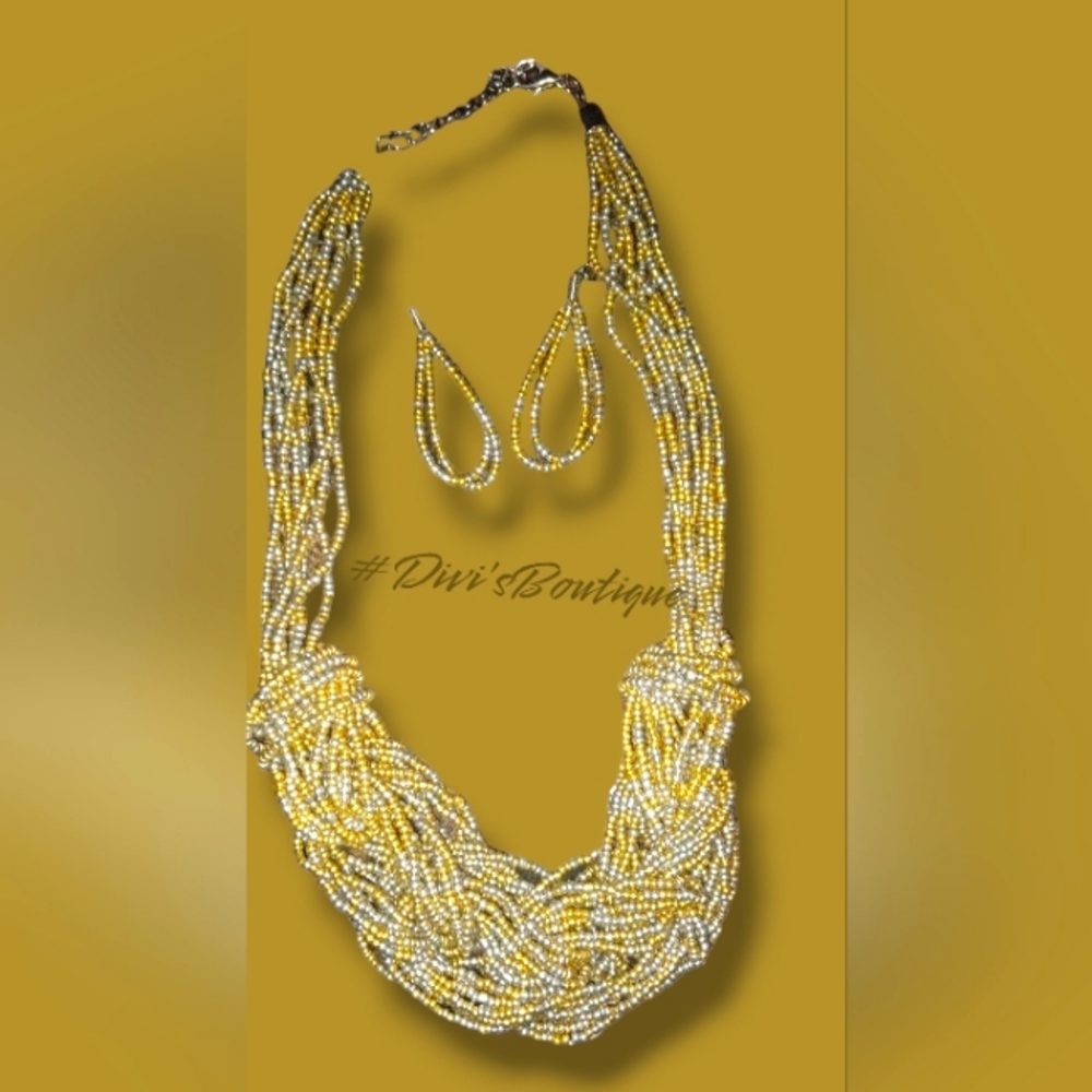 Beaded Necklace & Earrings Set
